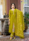 Gitanjali By Karissa Mal Chanderi Anarkali Kurti Set Wholesale Market In Surat